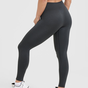 New Trend Custom Blank Solid High Waist Full Length <b>Leggings</b> Sports Tights <b>Pockets</b> Women Yoga Pants - Product Image 2