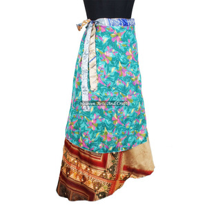 Trendy Party Wear Sari Silk <b>Long</b> Wrap <b>Skirts</b> for Girls Newest <b>Summer</b> Printing Girls Silk <b>Skirt</b> Indian Silk Wrap Vintage Women - Product Image 4