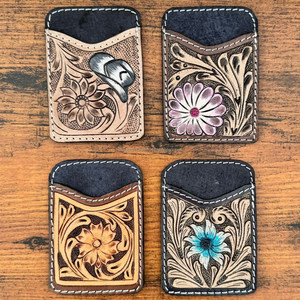 Top vente véritable fait à la main en cuir véritable outillé blanc chapeau porte-cartes personnalisé conceptions uniques mignon porte-cartes unique cadeaux - Product Image 2