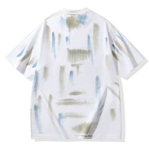 เสื้อยืดกราฟฟิตีพิมพ์ลายโลโก้แบบกำหนดเอง 260GSM ทรงหลวมสไตล์ลำลองสำหรับฤดูร้อน เสื้อสตรีทแวร์ - Product Image 2