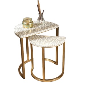 Custom Handmade Bone Inlay <b>Coffee</b> <b>Table</b> with Resin Finish Decorative Living Room Furniture Export Quality - Product Image 1