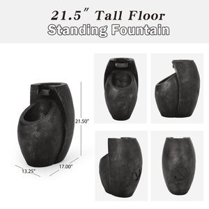 Fuente de Agua Moderna de Dos Niveles de 21.5 Pulgadas de Alto para Interiores/Exteriores, para Jardín, Patio, Patio Trasero, Fuente de Agua Decorativa de Pie - Product Image 3