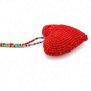 Collar de Corazón Hecho a Mano con Cuentas de Vidrio y Pedrería Colorida para Joyería de Moda, Regalos, Boutique y Uso Diario - Product Image 1