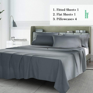 100% Bambo 4Pcs Bamboo Bed <b>Sheet</b> Bedding Set <b>Flat</b> <b>Sheet</b>/<b>Fitted</b> <b>Sheet</b> Bedsheet With 2 Pillow Case - Product Image 5