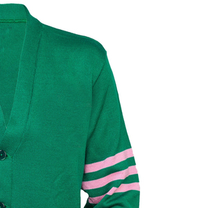 Custom College Wear <b>Cardigan</b> <b>Sweater</b> Long Sleeve green <b>Cardigan</b> with Embroidery logo Knitted <b>Sweater</b> <b>Cardigan</b> - Product Image 4