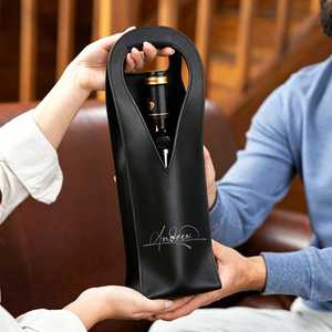 Fournisseur Professionnel – Étui à Vin en Cuir Véritable de Haute Qualité pour Bouteille Unique – Housse Cadeau Premium pour Boissons LEB-0100C - Product Image 5