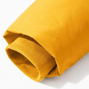 เสื้อแจ็คเก็ตพัฟเฟอร์แบบมีฮู้ด สีเหลือง คอตั้ง ยูนิเซ็กซ์ เป็นมิตรกับสิ่งแวดล้อม กันลม บุด้วยใยโพลีเอสเตอร์มาตรฐาน สวมใส่สบายในฤดูหนาว แบบลำลอง - Product Image 3