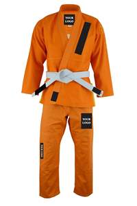 Traje de Jiu Jitsu Personalizado, Duradero, de Alta Calidad, 100% Algodón, Color Naranja, Kimono de BJJ, Uniforme de Artes Marciales - Product Image 5
