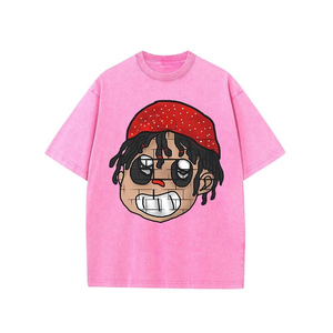 T-shirts pour hommes de haute qualité 100% coton, coupe oversize streetwear délavée à l'acide, impression numérique, prix de gros - Product Image 2