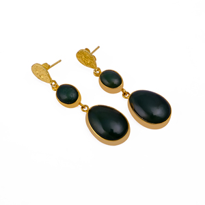 Gold Plated <b>Green</b> Aventurine Gemstone Drop <b>Earring</b> Wholesale Boho Jewelry for Mothers Day Gifts - Product Image 3
