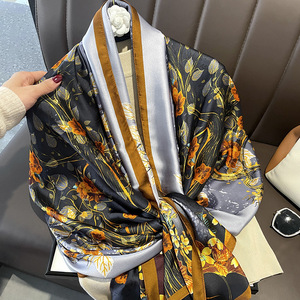 Elegant 100% <b>Silk</b> Satin Square Scarf with Solid Pattern Multi-Functional Muslim Fashion Accessory for Women All Seasons - Product Image 6