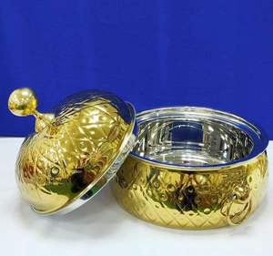 Casserole isotherme en acier inoxydable, plat de service de luxe avec couvercle, pot chauffe-plats en acier - Product Image 3