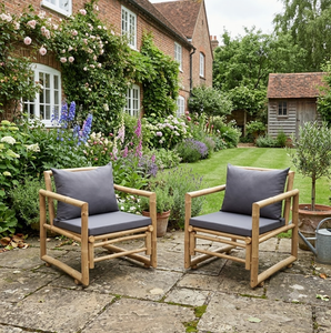 Wholesale Bamboo <b>Chairs</b> with <b>Cushion</b> Home Decor Folding Bamboo Dinning <b>Chair</b> for Patio Garden Rattan Bamboo Furniture - Product Image 2