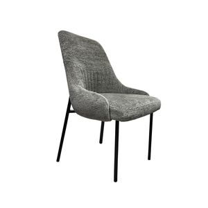 Ensemble de 2 chaises de salle à manger en tissu bouclé gris - Product Image 3