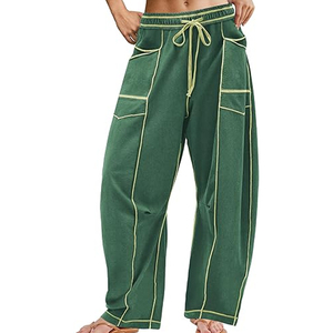 Pantalones Cargo Ligeros para Mujer, Pantalones Deportivos de Pierna Ancha, Cintura Alta con Cordón, Ropa Casual de Calle, Pantalones de Descanso - Product Image 1