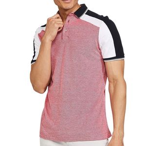 Polo para Hombre, Rosa y Blanco en Contraste, Manga Corta, Cuello Clásico, Ropa Deportiva Informal para Golf y Tenis, Ligera, Uniforme Personalizado para Equipos - Product Image 1