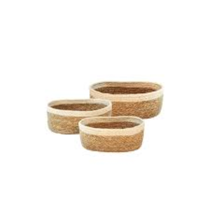 Paniers de rangement pliables décoratifs faits à la main en jute et en jonc de mer avec poignées pour une décoration et une organisation écologiques de la maison - Product Image 5