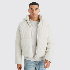 New Design Custom Wholesale Plain Full Zipper <b>Slim</b> <b>Fit</b> High Quality Windproof Waterproof Puffer <b>Jacket</b> Streetwear Men's Front - Product Image 1