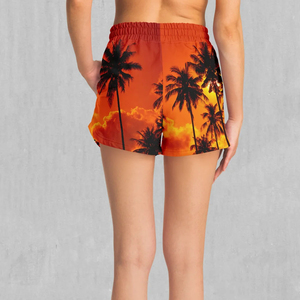 Shorts Deportivos de Cintura Alta con Estampado de Hongos para Mujer, Tejidos en Poliéster con Sublimación, Ribete de Encaje, Secado Rápido - Product Image 5