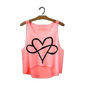 Offre Spéciale Hauts courts décontractés pour femmes Logo personnalisé imprimé débardeurs respirants tissu tissé - Product Image 1