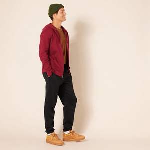 Sweat-shirt à capuche zippé rouge pour homme, coupe classique, en polaire décontracté, idéal pour l'automne, couleur unie avec poches - Product Image 5