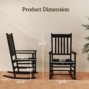 Sedie a dondolo in legno nero con braccioli per balconi e verande: la perfetta combinazione - Product Image 3