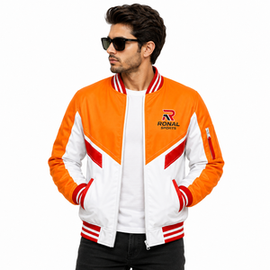 Blouson Bomber Homme Hiver Qualité Supérieure Col Montant Léger Couleur Unie Fermeture Éclair Intégrale Imperméable Séchage Rapide Coupe-Vent - Product Image 3