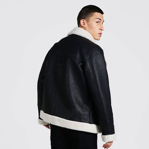 Available Unique Colors & Design <b>Men's</b> Faux Fur Leather <b>Jacket</b> Heavyweight Turn Down Collar Front Zipper Style Leather <b>Jacket</b> - Product Image 2