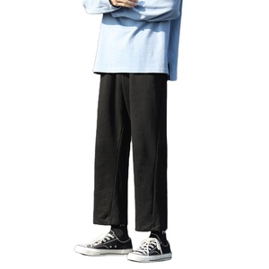 กางเกงกีฬาฤดูหนาวสีทึบปักโลโก้ออกแบบได้ตามต้องการสำหรับนักเรียนกันยับทรงตรงแบบลำลอง - Product Image 1