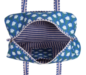Sac de voyage de luxe matelassé en coton léger et grande capacité, fait main, style bohème, pour week-end ou nuitée, motif floral - Product Image 5
