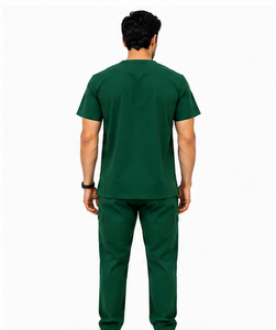 Ensemble de blouses médicales respirantes pour hommes, pantalon jogger, uniforme d'hôpital pour médecins et infirmières, logo personnalisé, extensible, spandex, confortable et durable - Product Image 2