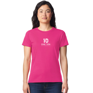 Camiseta de Mujer de Peso Medio en Color Heliconia, Algodón Suave, Manga Corta, Cómoda, Informal, Básica, de Primera Calidad - Product Image 1