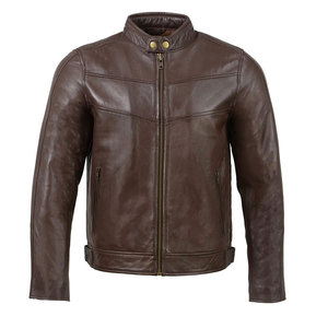 Veste en cuir pour homme ou veste de motard en cuir naturel style printemps-automne, coupe ajustée, vestes en cuir personnalisées - Product Image 1