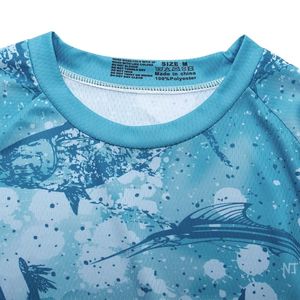 Camiseta de Pesca con Protección Solar Anti UV Sublimada de Diseño Personalizado OEM, Camiseta de Pesca UPF de Spandex/Poliéster que Absorbe la Humedad - Product Image 3