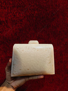 Luxury handcrafted resin clutch bag with marble texture bead handle evening party statement accessory for women - Product Image 4