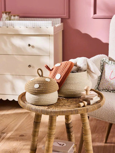 Cesta de Almacenamiento de Cuerda de Algodón Tejida a Mano con Tapa, Linda Cesta Organizadora Decorativa, Cesta de Almacenamiento de Juguetes para Guardería, Decoración del Hogar - Product Image 4