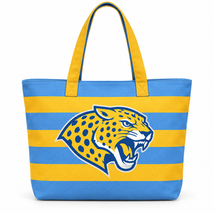 Southern <b>University</b> Jaguars Striped Tote <b>Bag</b> Custom HBCU Blue Gold Canvas Shopping Shoulder <b>Bag</b> Printed Wholesale - Product Image 1