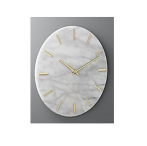 Horloge murale hexagonale de luxe en marbre, mouvement mécanique silencieux, cadran blanc minimaliste, aiguilles dorées, design géométrique moderne - Product Image 6