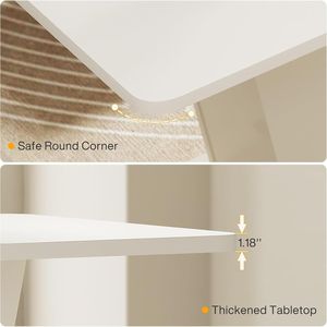 Tavolo da Pranzo Moderno Rettangolare da 55 Pollici per 4-6 Persone con Base a U, Elegante Tavolo da Cucina - Product Image 5