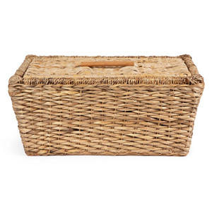 Natural Water hyacinth <b>Storage</b> <b>Basket</b> <b>Rectangle</b> With Handles Rustic Multi-Purpose Neatening <b>Basket</b> - Product Image 5