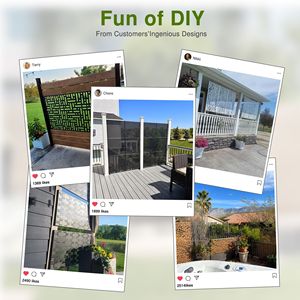 Bianco 72 \ "H X 47 \" W divisorio in metallo Freestanding per interni esterni Set di recinzione con schermo di Privacy per Patio giardino - Product Image 6