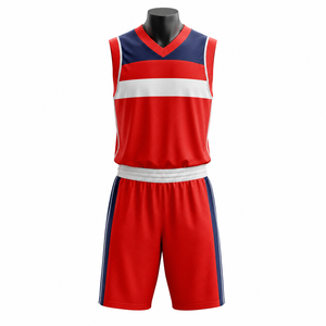 Fabricante de Uniformes de Baloncesto Rojos Personalizados, Conjunto de Camiseta de Baloncesto Sublimada, Ropa Deportiva Profesional para Equipos, OEM ODM, 100% Poliéster - Product Image 1