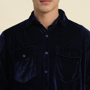 เสื้อเชิ้ตกำมะหยี่ผู้ชาย แขนยาว ปกพับได้ สไตล์คลาสสิก เนื้อผ้านุ่ม สวมใส่สบาย ดูดีมีระดับ แฟชั่นลำลอง เสื้อผ้าผู้ชาย เสื้อเชิ้ตกำมะหยี่ - Product Image 5