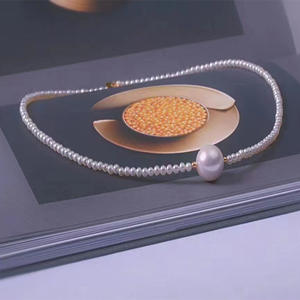 Freshwater Pearl Necklace Elegant French Choker with S925 Silver Gold-Plated <b>Simple</b> Beautiful Temperament Fine Chokers Necklaces - Product Image 4