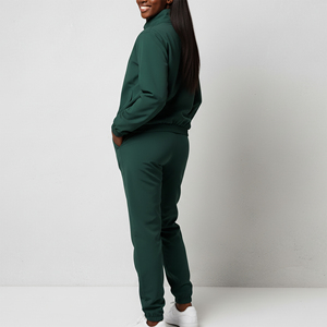 Unique Trending 100% Cotton Winter Women's Tracksuit Custom Silk Screen Printed Embroidered Lace Vintage Solid Logo Hip Hop - Product Image 3