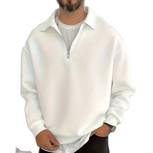 Men's Women's Heavyweight Half Zip Pullover Sweatshirt Oversized <b>Mock</b> <b>Neck</b> Plain Cotton Custom Streetwear <b>Top</b> - Product Image 1
