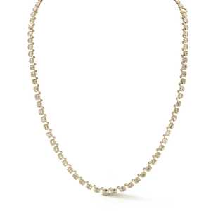 Baguette Cut Lab Grown Diamond Graduated Rivera Tennis Choker <b>Necklace</b> Single Line Gift For Women's Wholesale 14K 18K <b>Solid</b> Gold - Product Image 3