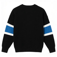 Pull de luxe pour femme automne-hiver, édition limitée co-marquée, design classique rétro américain, broderie d'ours robuste sur le devant