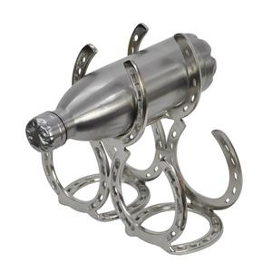 Exhibidores de Barra para Mostrador, Estante para Vino Metálico Estilo Herradura, Soporte Decorativo para 3 Botellas de Champán, Fácil de Transportar - Product Image 4