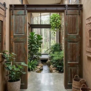 Porte d'entrée en bois massif personnalisée, en promotion, avec une construction durable et une finition moderne élégante, disponible au meilleur prix du marché - Product Image 3